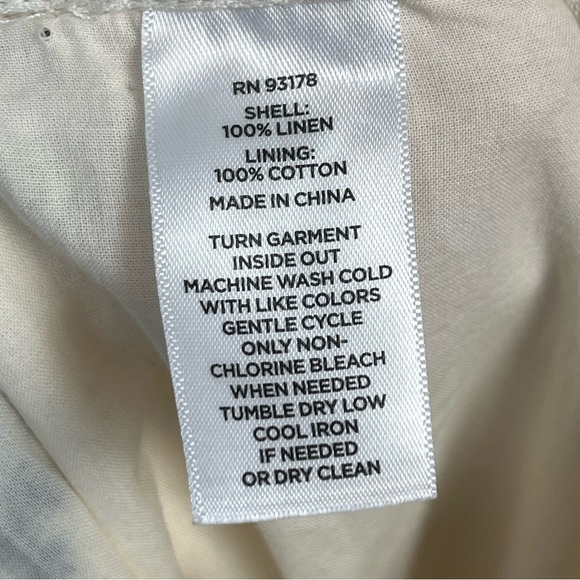 Magaschoni ivory & black linen embroidered wide leg lined pants, small. - Picture 10 of 10